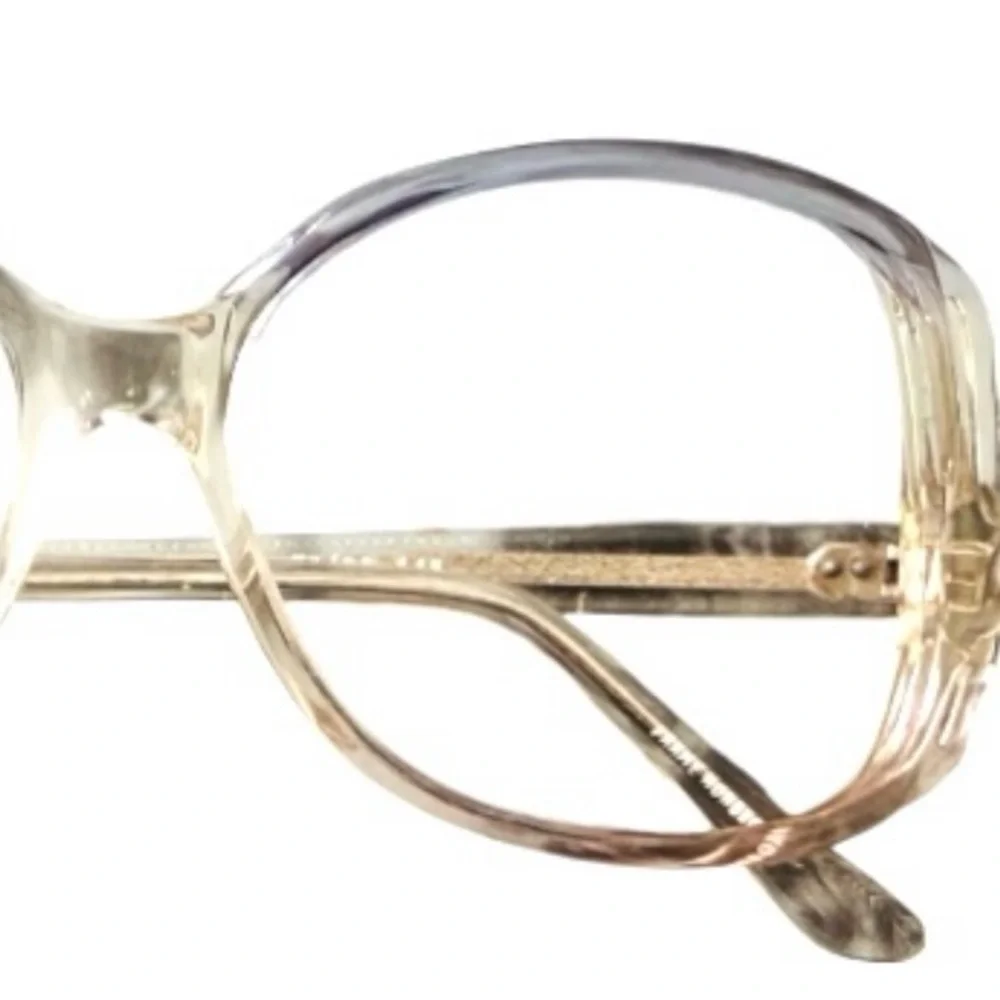 1980’s‎ Vintage Clear & Purple Oversized Eyeglasses with Cutouts, Deadstock